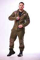 Куртка из флиса на молнии марки "FENC", размер XXL, цвет олива, с отделкой из ткани "Дюспо"