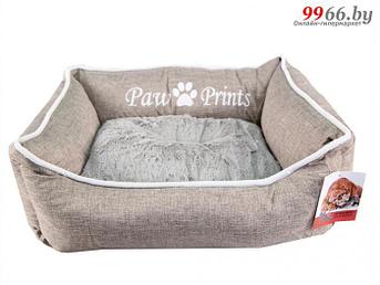 Лежак для собак и кошки NS58 бежевый спальное место для домашних животных плюшевая лежанка питомца с мехом