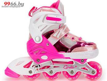 Роликовые коньки Sxride YXSKB05 р.35-38 розовые детские ролики раздвижные спортивные для девочек