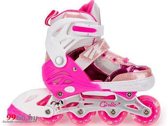 Роликовые коньки Sxride YXSKB05 р.31-34 розовые детские ролики раздвижные спортивные для девочек