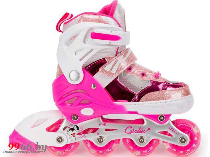 Роликовые коньки Sxride YXSKB05 р.31-34 розовые детские ролики раздвижные спортивные для девочек - фото 1 - id-p180219671