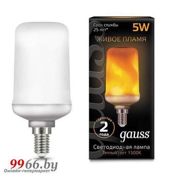 Лампочка Gauss Corn Flame E14 5W T65 1500K (живое пламя) 157401105
