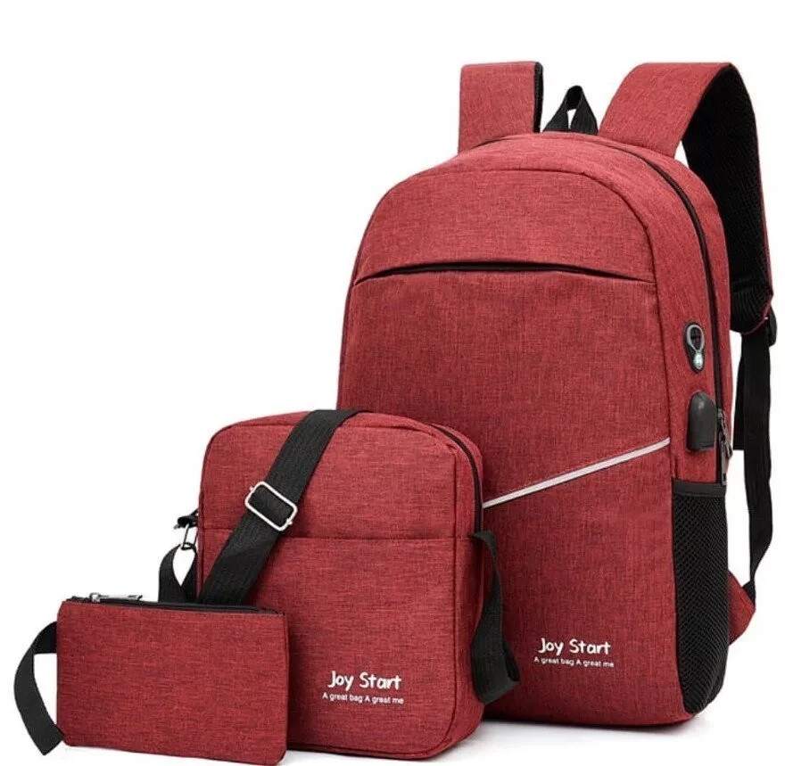 Набор 3 в 1: рюкзак, сумка, пенал (красный) - фото 1 - id-p150261340