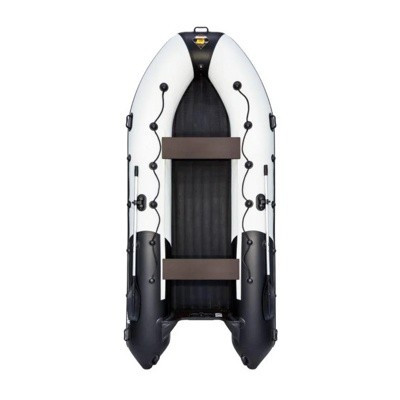 Лодка надувная Ривьера 4000 НДНД "Комби" светло-серый/чёрный - фото 1 - id-p180591535