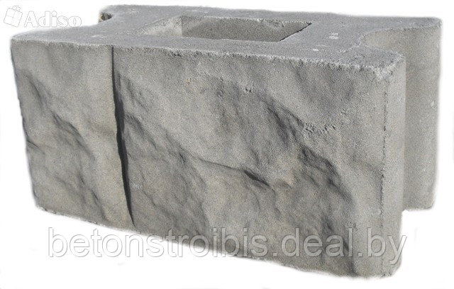 Блок бетонный для столба забора "Рваный камень" - фото 7 - id-p72260286