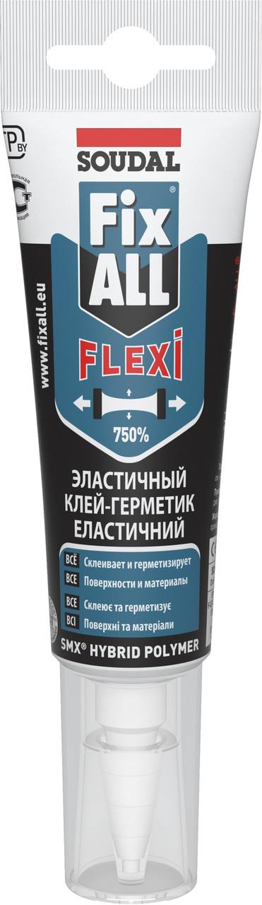 Клей-герметик гибридный Soudal Fix All Flexi белый 125 мл - фото 1 - id-p180595830