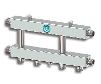 Каскадный узел горизонтальный для подключения 2-х или 3-х котлов Север-KUG (Aisi)