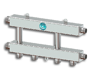 Каскадный узел горизонтальный для подключения 2-х или 3-х котлов Север-KUG (Aisi)
