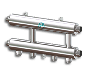 Каскадный узел горизонтальный для подключения 2-х или 3-х котлов Север-R-KUG (Aisi)