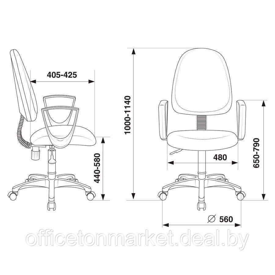 Кресло для персонала "Бюрократ CH-1300N Престиж+", ткань, пластик, серый - фото 5 - id-p155606259