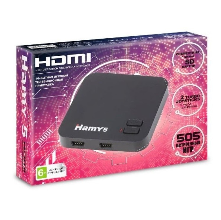 Игровая приставка Dendy+Sega - Hamy 5 HDMI (505 встроенных игр, 8-16 bit, 2 джойстика) - фото 5 - id-p180597643