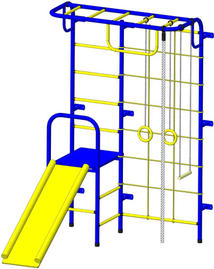 Детский спортивный комплекс Пионер С107 (синий/желтый)