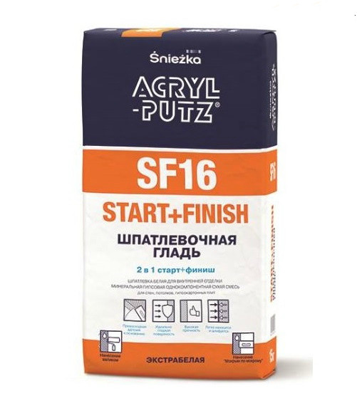 Шпатлевка 2кг ACRYL PUTZ SF16 START+FINISH Шпатлевочная гладь