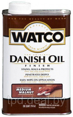 Датское оригинальное тонирующее масло Watco Danish Oil, цвет Классический орех (0,946л) - фото 1 - id-p180603515