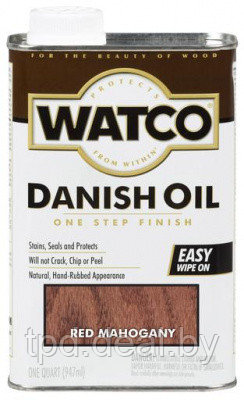 Датское оригинальное тонирующее масло Watco Danish Oil, цвет Красный махагон (0,946л)