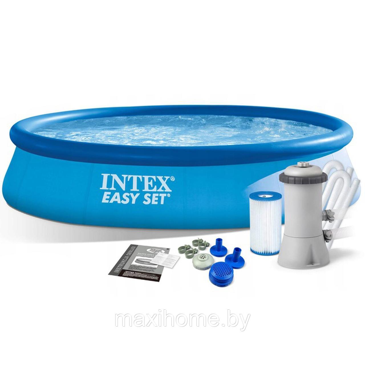Надувной бассейн Intex Easy Set Pool Set 28142 396x84 см + фильтр-насос и картридж