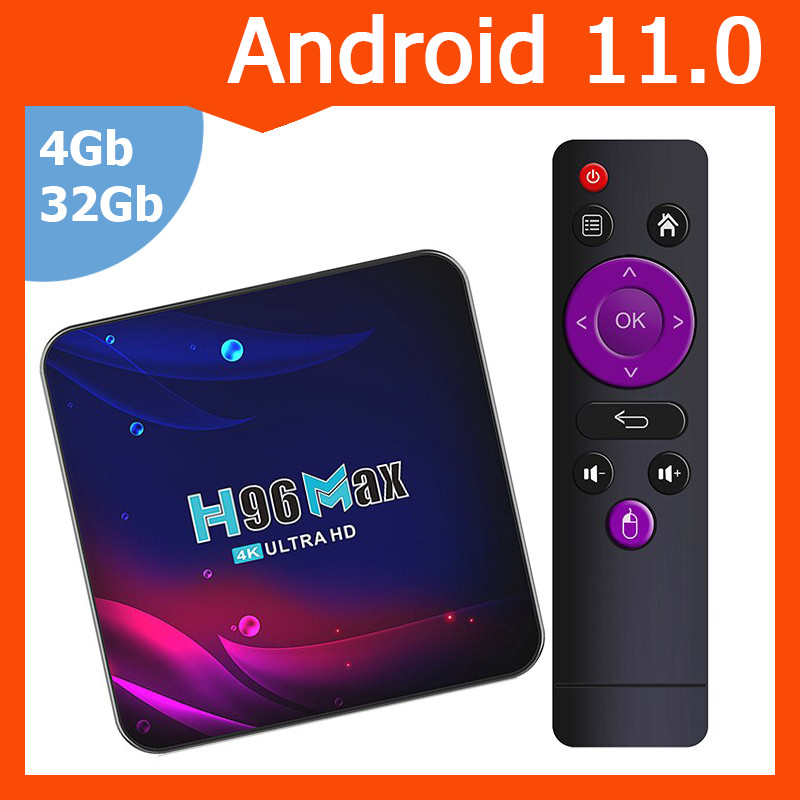 Смарт ТВ приставка H96 MAX V11 4G + 32G 4K UltraHD TV Box андроид - фото 1 - id-p180607581