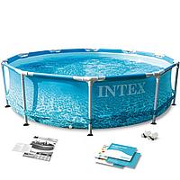 Усиленный каркасный бассейн с принтом Intex Metal Frame 28206 "BEACHSIDE" 305*76СМ