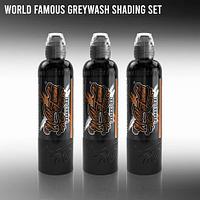 Краска World Famous Tattoo Ink World Famous Charcoal Greywash Set 3,120мл