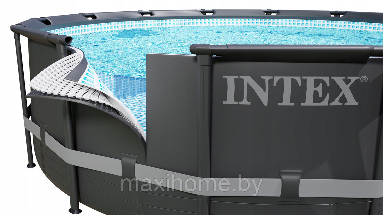 Каркасный бассейн Intex 26340 ULTRA FRAME 732х132см +фильтр-насос 10500 л.ч, лестница, тент, подложка - фото 4 - id-p127592030