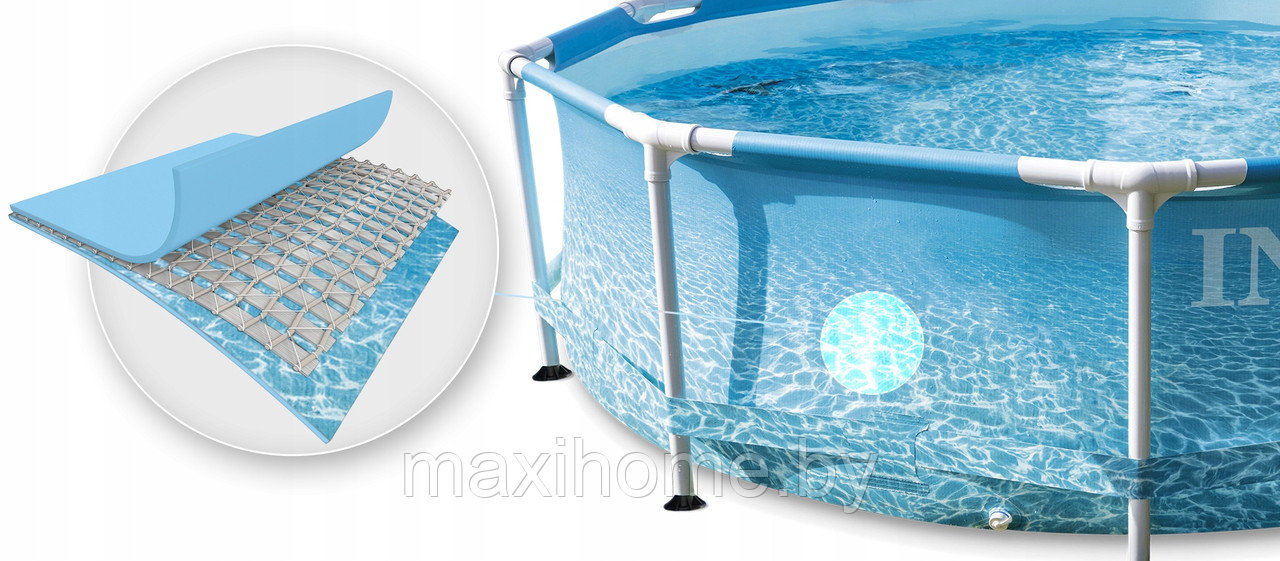 Усиленный каркасный бассейн с принтом Intex Metal Frame Beachside 28208 (305х76) (c фильтром и насосом) - фото 4 - id-p148035184