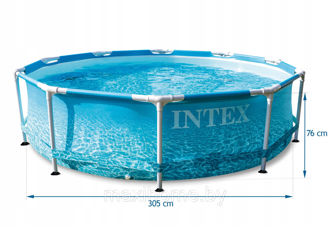 Усиленный каркасный бассейн с принтом Intex Metal Frame Beachside 28208 (305х76) (c фильтром и насосом) - фото 2 - id-p148035184