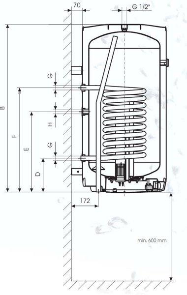 Накопительный комбинированный настенный водонагреватель Drazice OKC 125 /1m2 - фото 5 - id-p178968930
