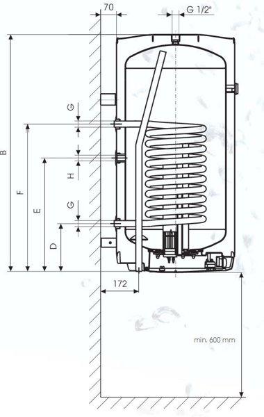 Накопительный комбинированный настенный водонагреватель Drazice OKC 200 /1m2 - фото 5 - id-p178968932