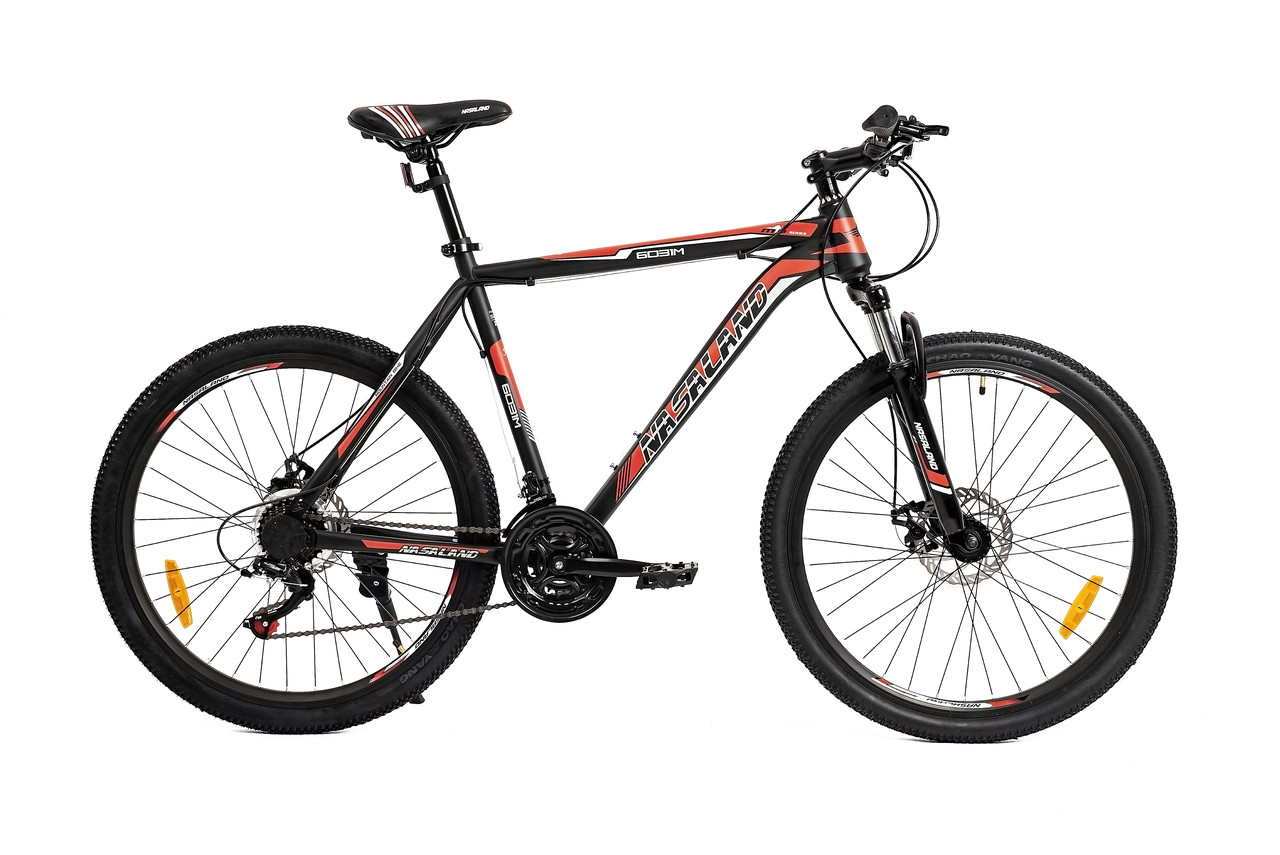Велосипед горный NASALAND 26" черно-красный рама 21 сталь - фото 1 - id-p180462504
