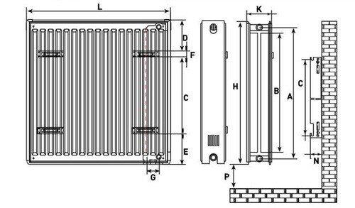 Радиатор стальной Pekpan 22/500/400 (боковое подключение) - фото 4 - id-p178969164