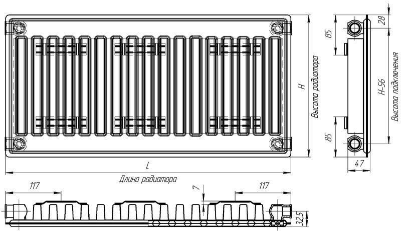 Радиатор стальной Лидея ЛК 11 500х400 (боковое подключение) - фото 4 - id-p178970136