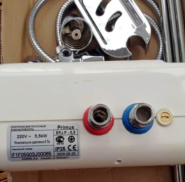 Электрический проточный водонагреватель Kospel Primus EPJ.P-4.4 кВт (с душевым гарнитуром) - фото 4 - id-p178971983