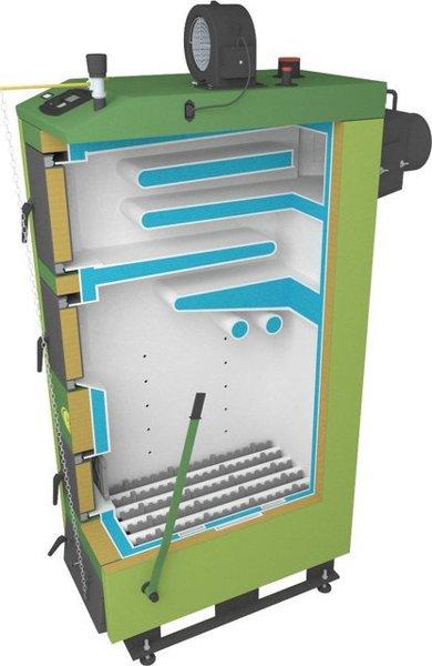 Котёл стальной твёрдотопливный с вентилятором и контроллером SAS UWT САС УВТ 100 кВт - фото 3 - id-p178971065