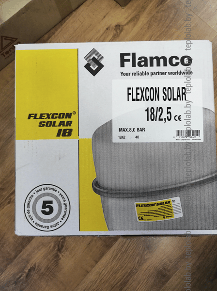Расширительный мембранный бак для гелиосистем Flamco Solar 18 - фото 3 - id-p178972997