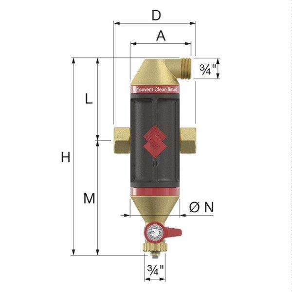 Сепараторы воздуха и грязи Flamcovent Clean Smart 1" - фото 9 - id-p178973003