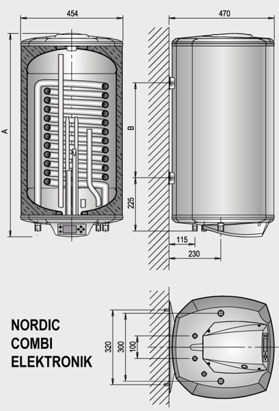 Бойлер накопительный косвенного нагрева Nordic COMBI Elektronik 100 - фото 2 - id-p178969504