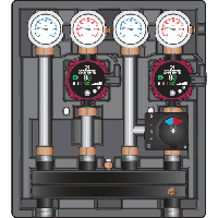 Универсальный насосный блок-модуль Meibes Kombimix UK/MK (STM) с насосом Grundfos UPSO 15-65 арт. 26102.41