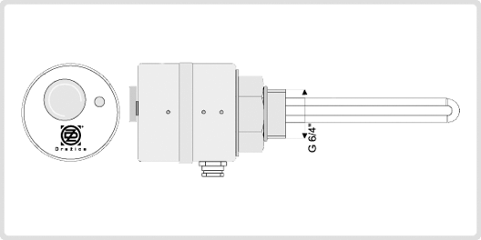 Электрический термоэлемент с резьбовым соединением серии TJ 6/4"-2 kW (ТЭН) Drazice - фото 2 - id-p178969531