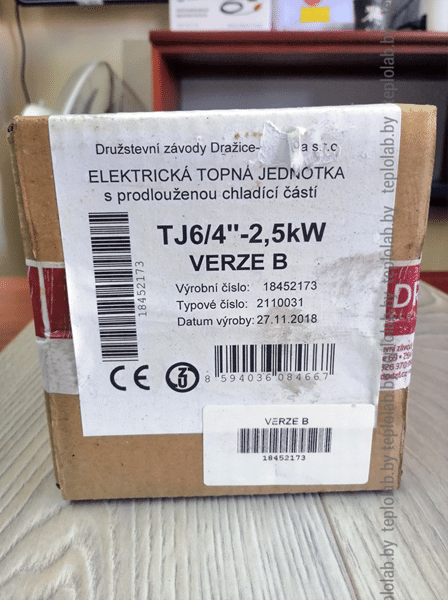 Электрический термоэлемент с резьбовым соединением серии TJ 6/4"-2,2 kW (ТЭН) Drazice - фото 6 - id-p178969532