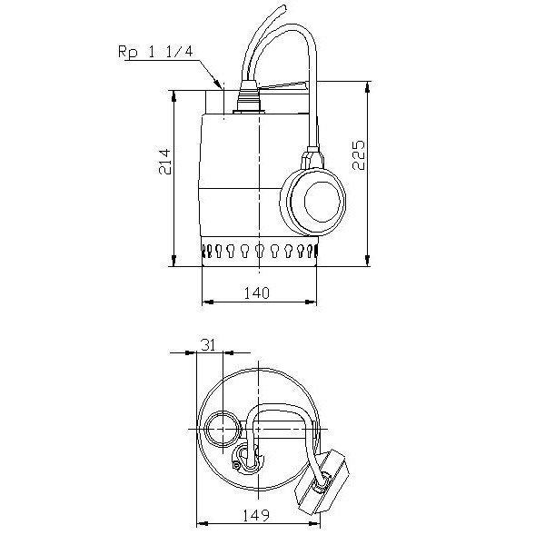 Дренажный насос GRUNDFOS UNILIFT KP 250-М1 артикул 012H1300 БЕЗ ПОПЛАВКА - фото 4 - id-p178971182