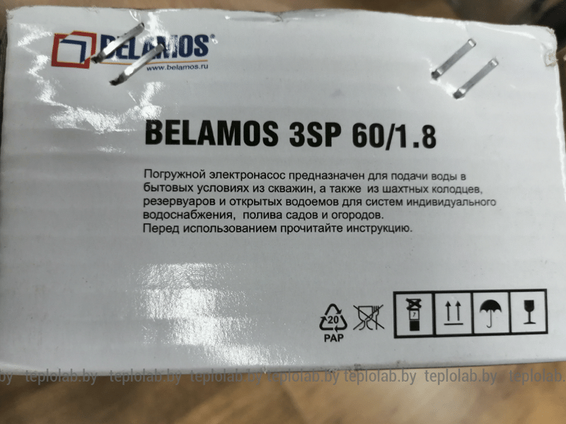 Скважинный насос винтовой Belamos 3SP 60/1.8 1 х 230 В (максимальный расход 1.8 куб.м/час) высота подъёма 60м - фото 2 - id-p178971212