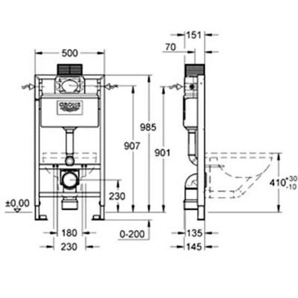 Инсталляция для подвесного унитаза GROHE Rapid SL 38525001 - фото 2 - id-p178970564