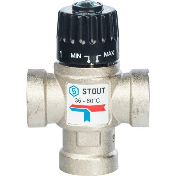 STOUT Термостатический смесительный клапан для систем отопления и ГВС 3/4" ВР 35-60°С KV 1,6 - фото 2 - id-p178973921