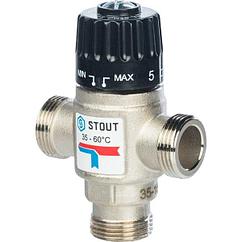STOUT Термостатический смесительный клапан для систем отопления и ГВС G3/4" НР 35-60°С KV 1,6