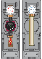 Насосная группа Meibes V-UK (без смесителя) с насосом Grundfos UPS 32-60, 1 1/4" (ME 66814.40)