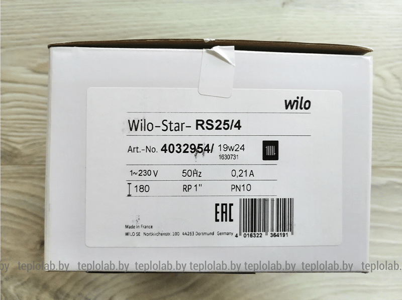 Насос циркуляционный Wilo Star-RS 25/4 (для системы отопления) - фото 10 - id-p178969773
