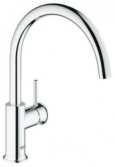 Смеситель для мойки, поворотный, с трубкообразным изливом GROHE StarLight - фото 1 - id-p178974175