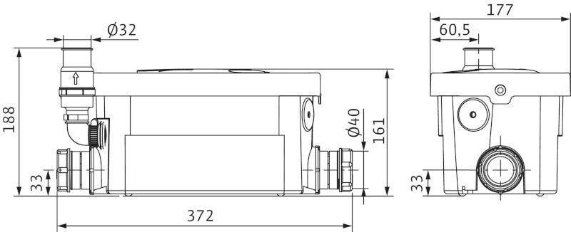 Насосная канализационная установка Wilo HiDrainlift3 3-24 Артикул: 4191678 - фото 2 - id-p178973540