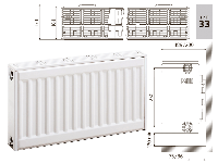 Радиатор стальной Прадо Radiator Prado Classic - боковая подводка тип 33 500х1200