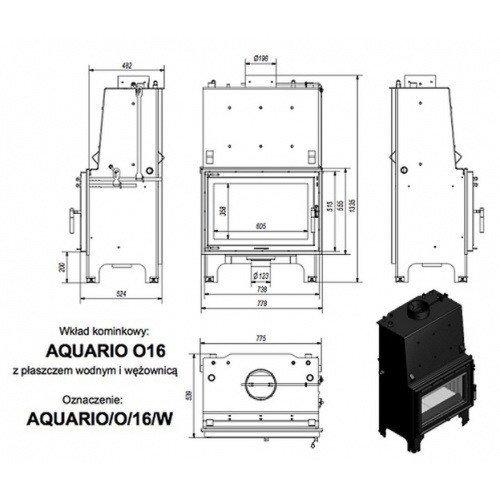 Чугунная каминная топка с водяной рубашкой Kratki AQUARIO/O/16/PW/W 16 Kw - фото 2 - id-p178972672